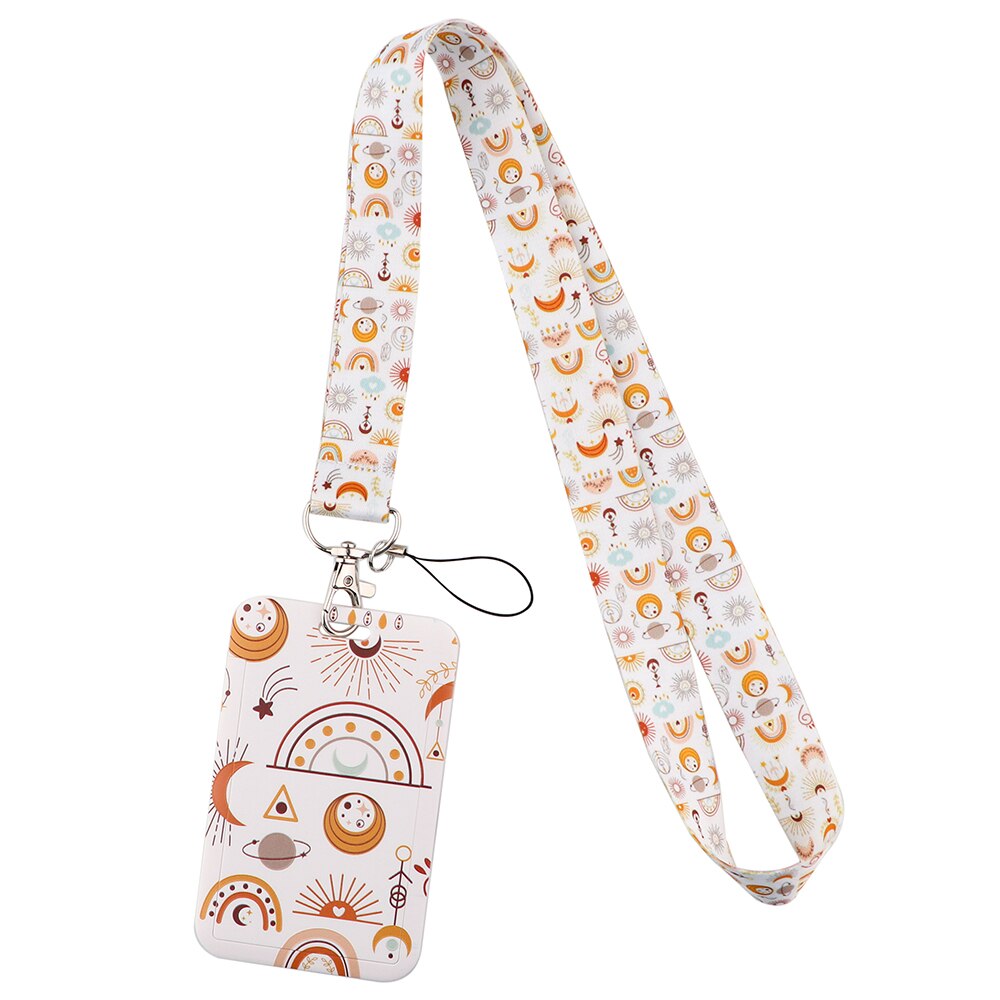 JF1397 Rainbow Lanyards ID Card Badge Holder Keychain Colorful Printing Neck Straps Keychain Cellphone Rope Teacher: 6