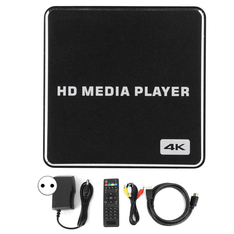 Mini Full High Definition 1080P USB Media Box 4K Player 100-240V: EU
