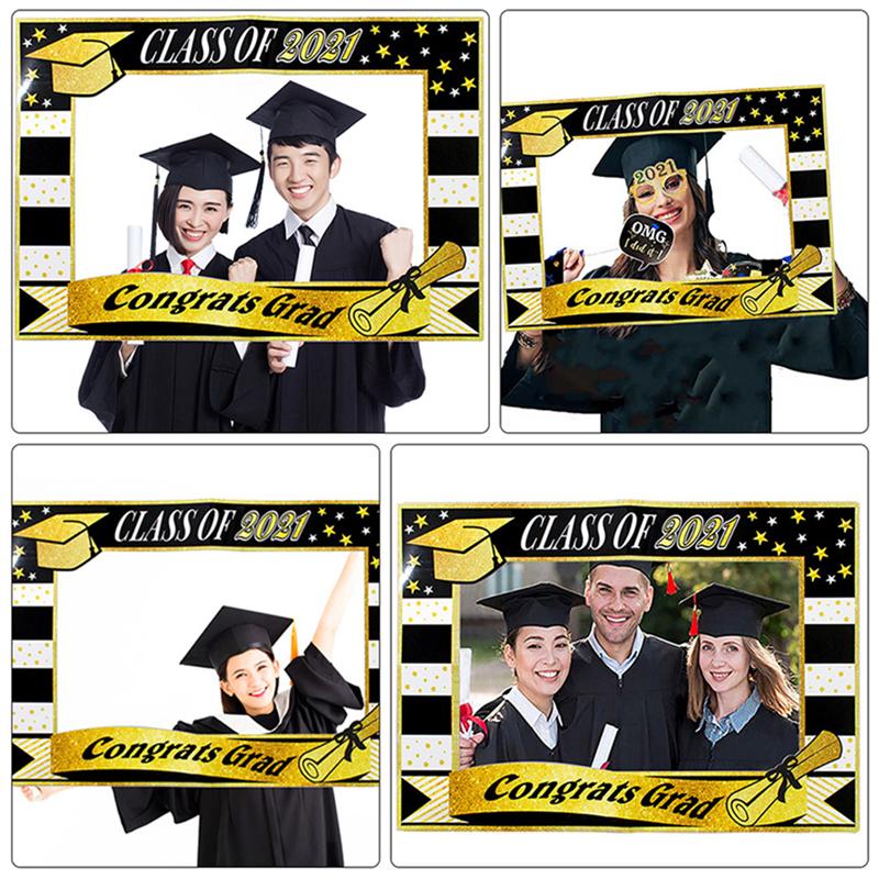 7 Uds. De atrezo para fotografía de , lentes de papel, marco de fotos para graduados,