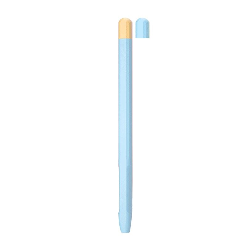 Capa de segurança protetora para apple pencil 2 anti-choque anti-perdido slicone capa de manga para ipad tablet touch pencil 2 kits: Blue