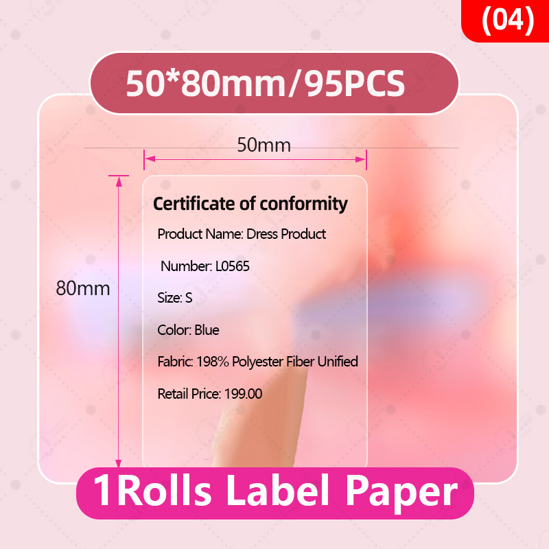 Niimbot Transparent Stickers Label Printer Stickers Portable Printer Niimbot Thermal Paper Labels Official Genuine For B1/B21: WHITE