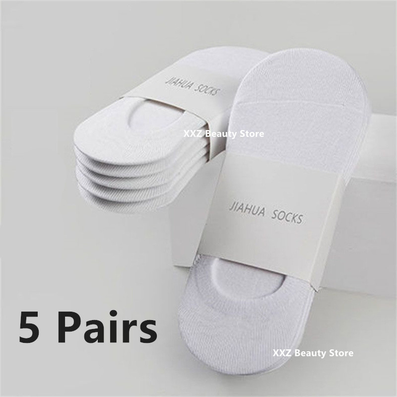 1/5/10/20 pares de calcetines náuticos de verano y otoño para hombres y mujeres, calcetines invisibles de algodón de silicona antideslizantes, calcetines tobilleros para hombre, zapatillas: Dorado