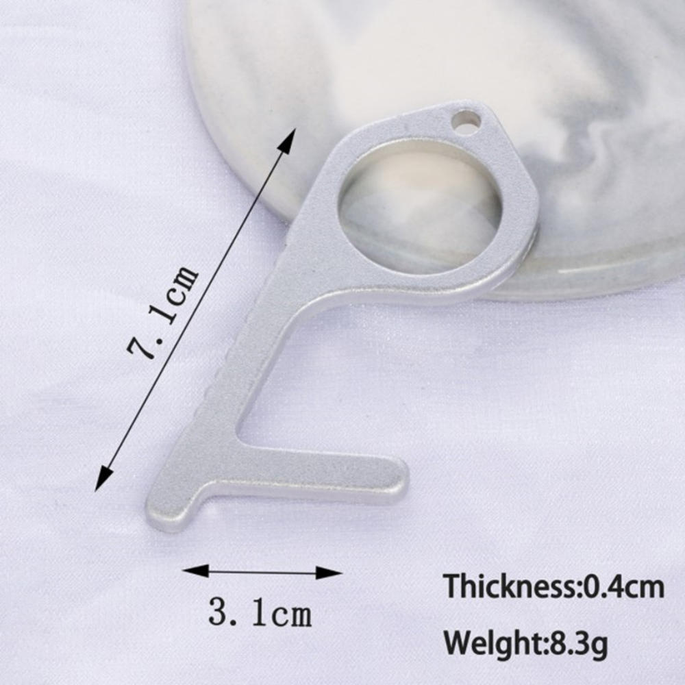 Multi-functional Anti-contact Key Chain Protection Against Epidemic And Anti-virus Easy Pull Button Isolation Portable Door Open: violet