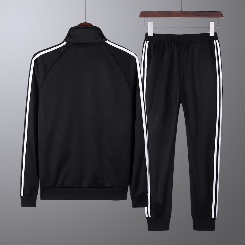 Ensemble de Sport en Polyester pour hommes, tricot, coupe Slim, coupe-vent, gymnastique, Jogging, , tenue de Sport pour étudiants