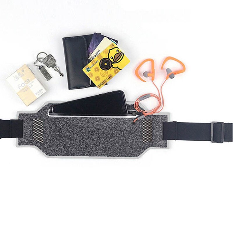 WOYYHO Ultra-Thin Running Waist Bag,Waterproof Outdoor Sports Belt Waist Bag,Unisex 6.5 Inch Mobile Phone Cycling Waist Pouch: Silver color