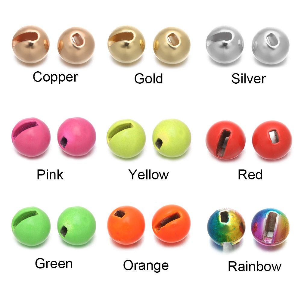 25Pcs/lot Nice Slotted Tungsten Beads Fly Tying Beads Tungsten 2.5mm/3.0mm/3.5mm/4.0mm Fly Tying Material