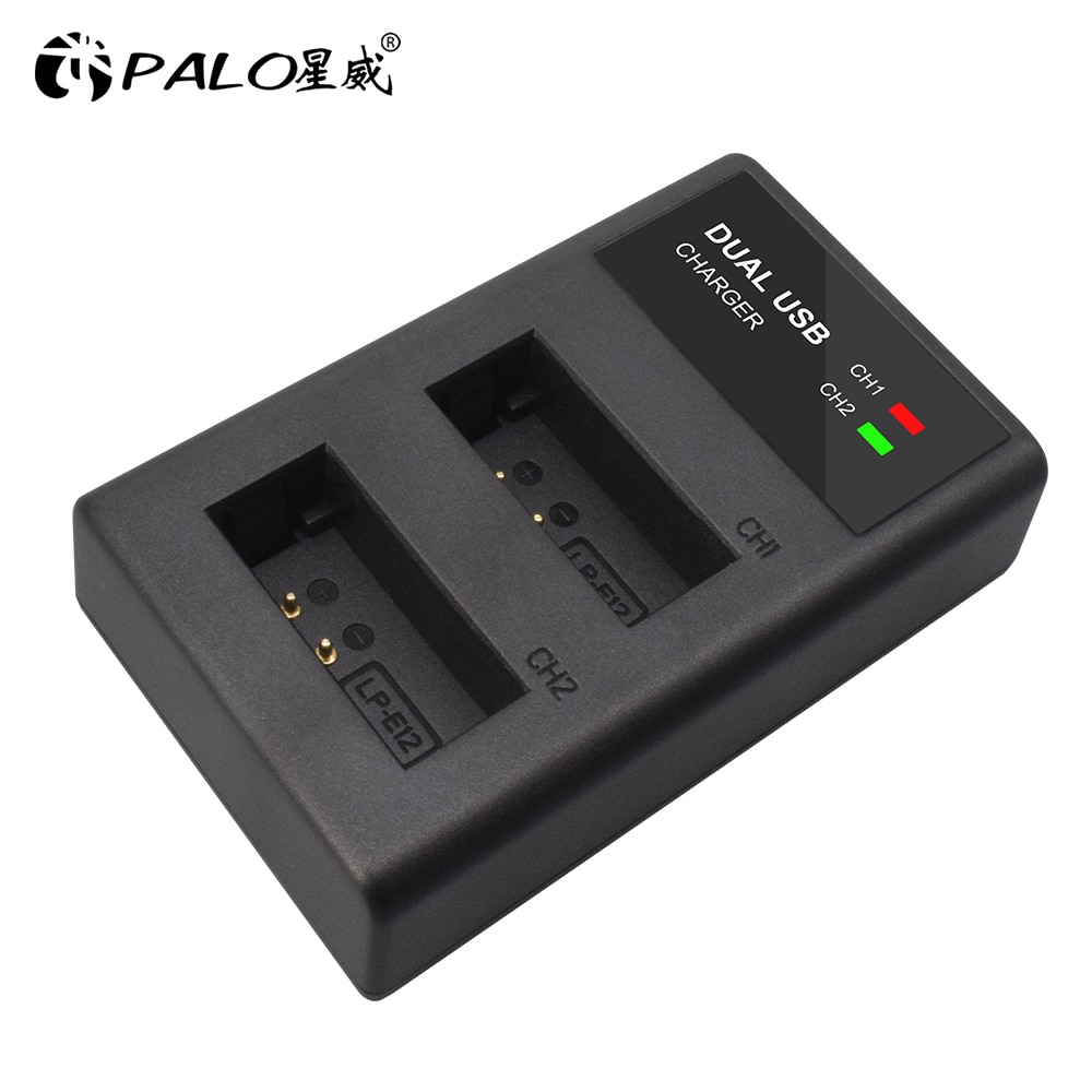 PALO – chargeur de batterie à double fentes, USB LP-E12, pour appareil photo Canon LP-E12, LP E12 LPE12