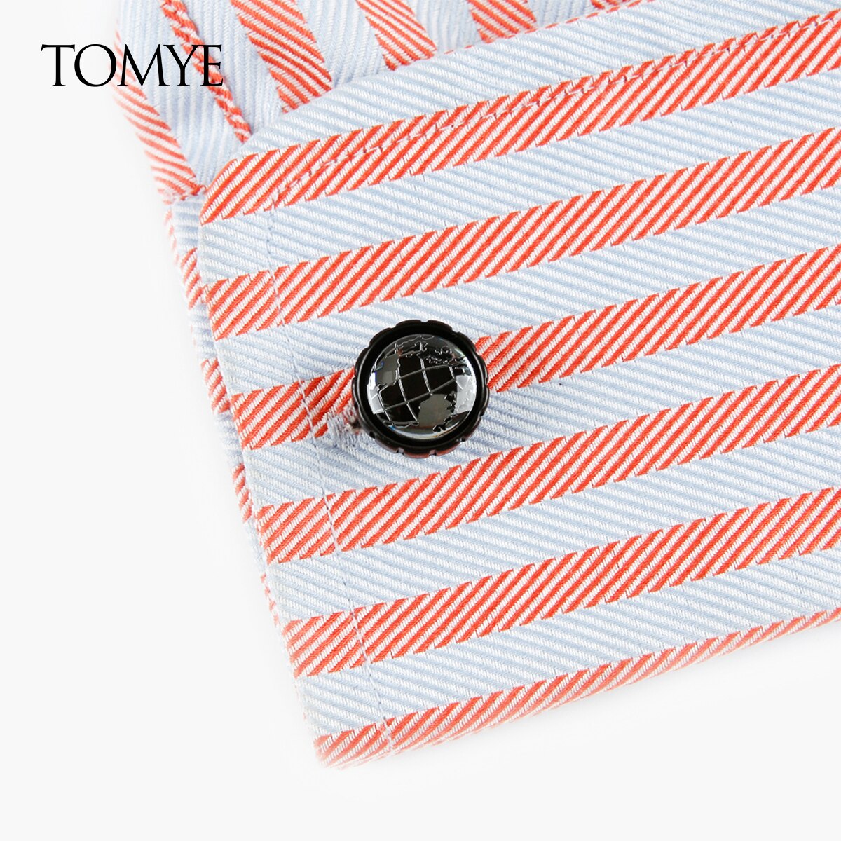 Tomye ouro preto mapa redondo cufflink masculino personalizado luxo abotoaduras em massa xk19s113