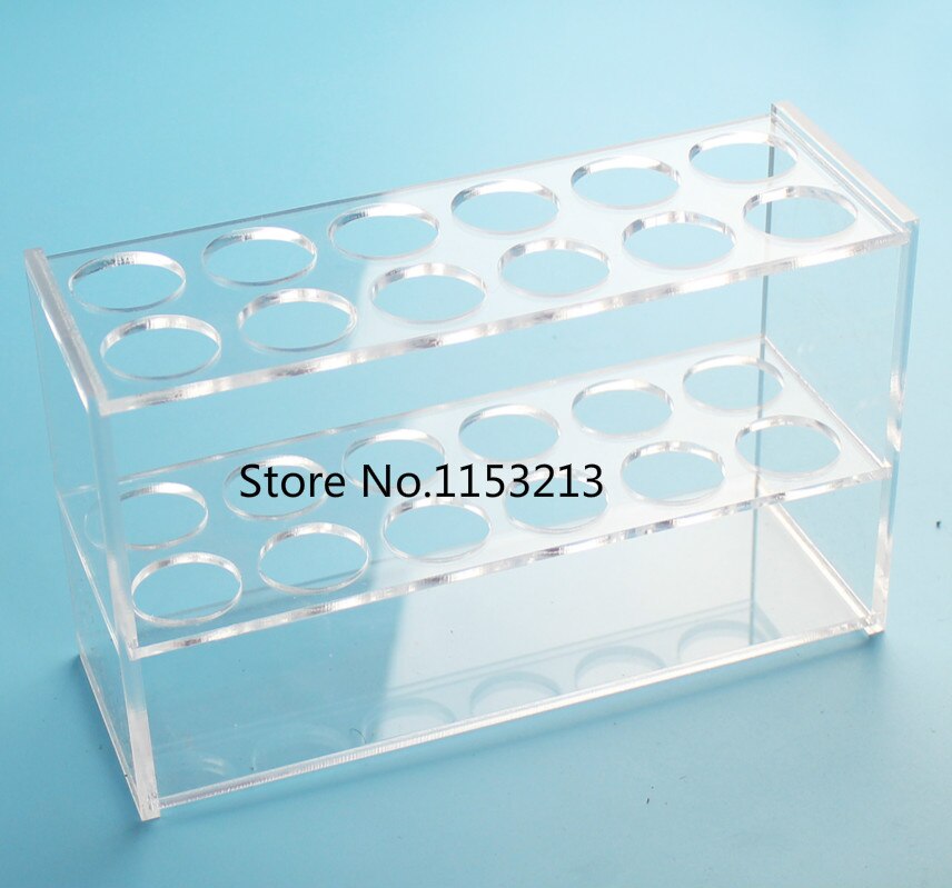 25ml*12-Holes organic glass Colorimetric tube rack 12 vents rectangle transparent Plexiglass Centrifuge test tube rack dia 21mm