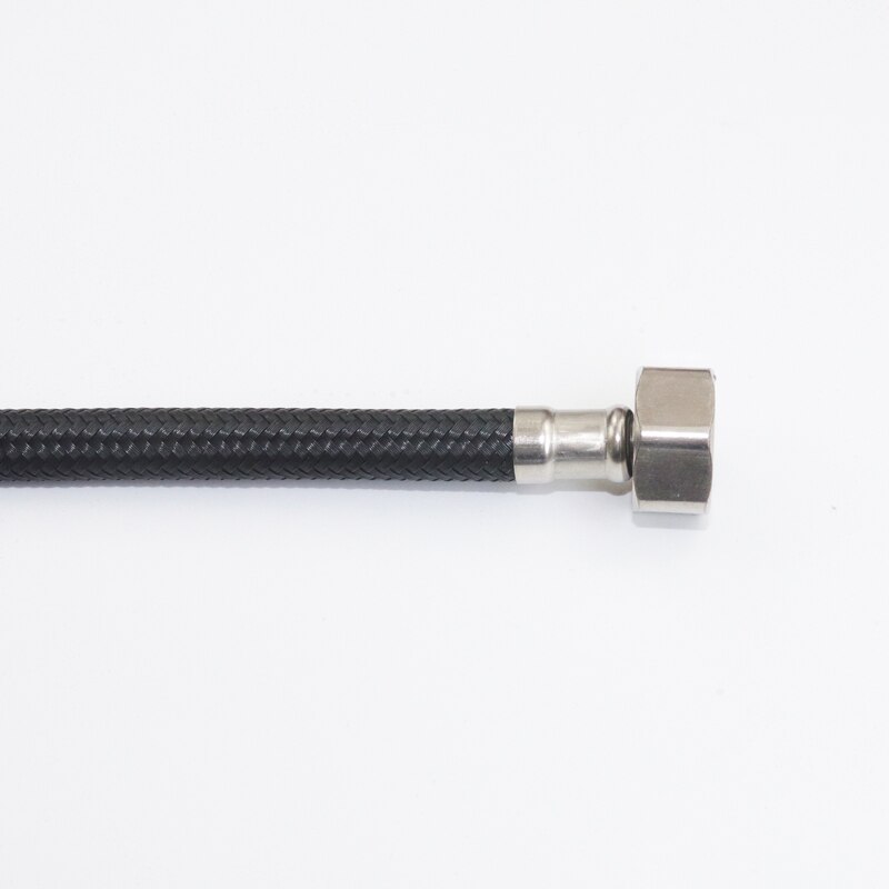 Svart nylon rørleggerslange baderom 3/8 kran rørkobling vannforsyning tilkoblingslinjer fleksible flettet wc toalettvask slanger