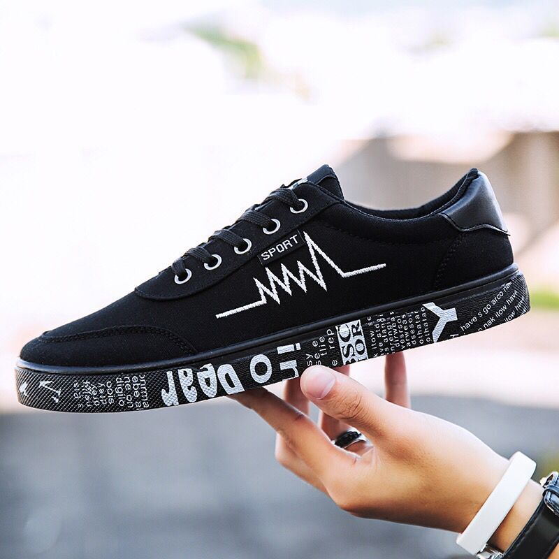 Vår sommar canvas skor herr sneakers herr låg topp svarta skor herr fritidsskor manligt märke herr skor sneaker
