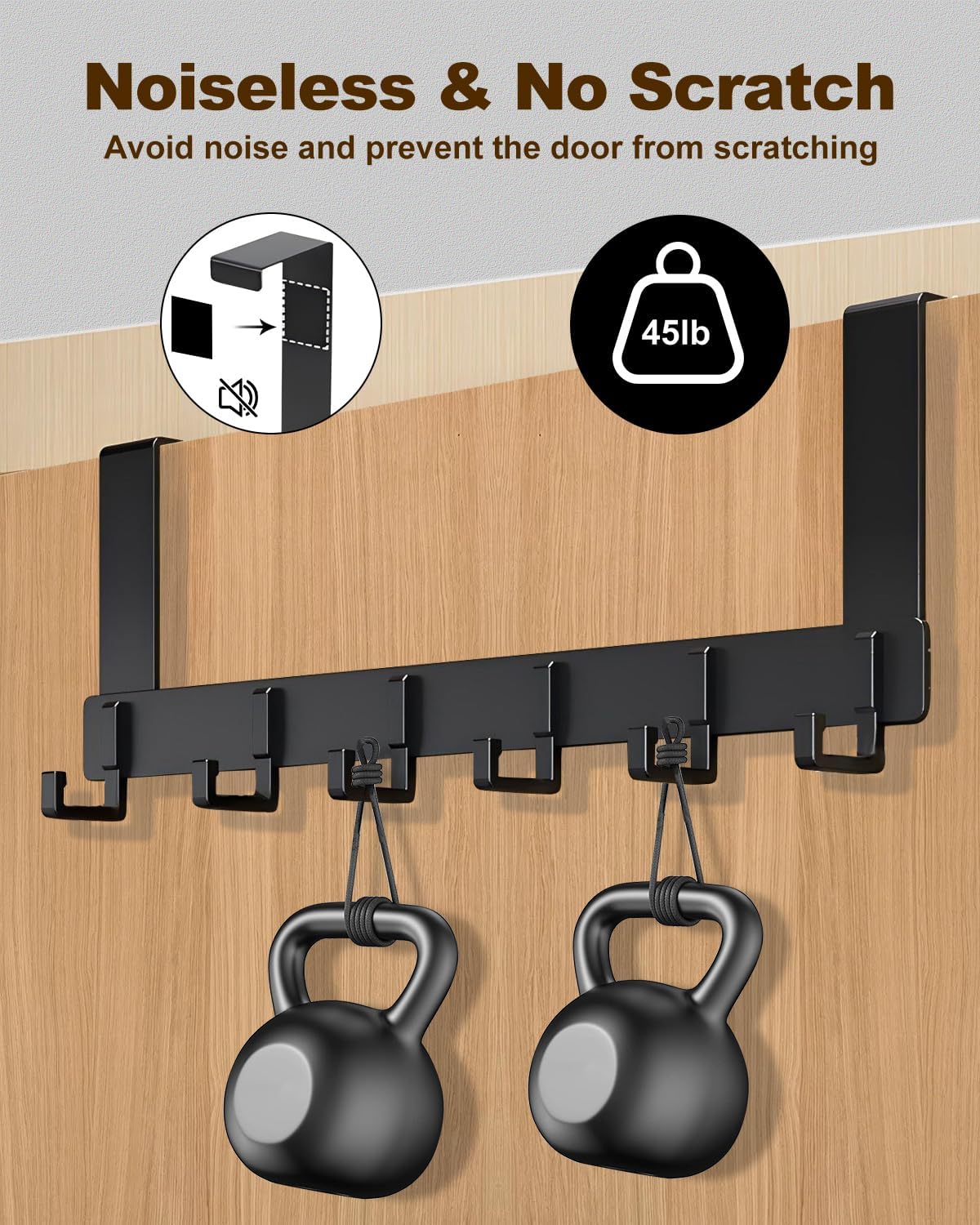 Över dörrkrokar, robust dörrhängare, kraftig att installera för badrum, sovrum, kök, hängande handdukar, rockar.