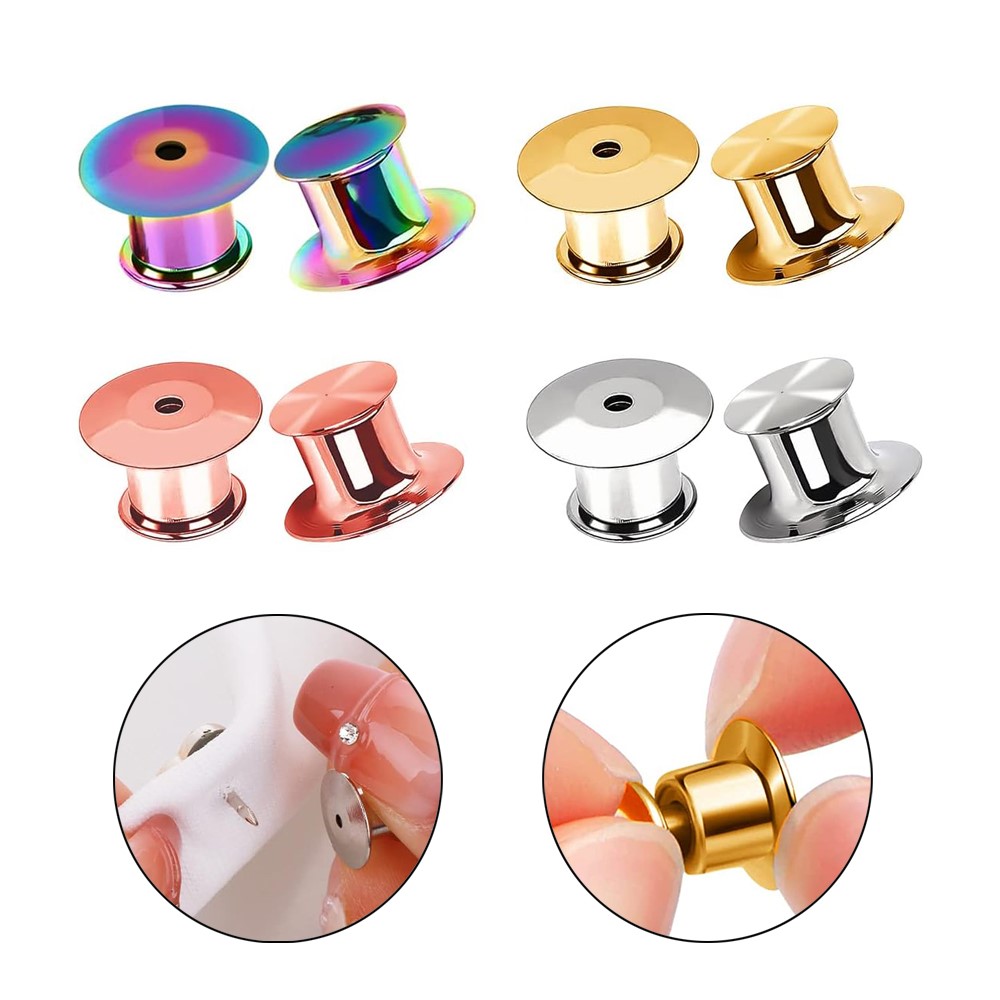 10/20 Stuks Metalen Broche Gesp Lock Pin Caps Gesp Veiligheids Keepers Terug Accessoires Voor Diy Badge Onderdelen Sieraden Maken Onderdelen