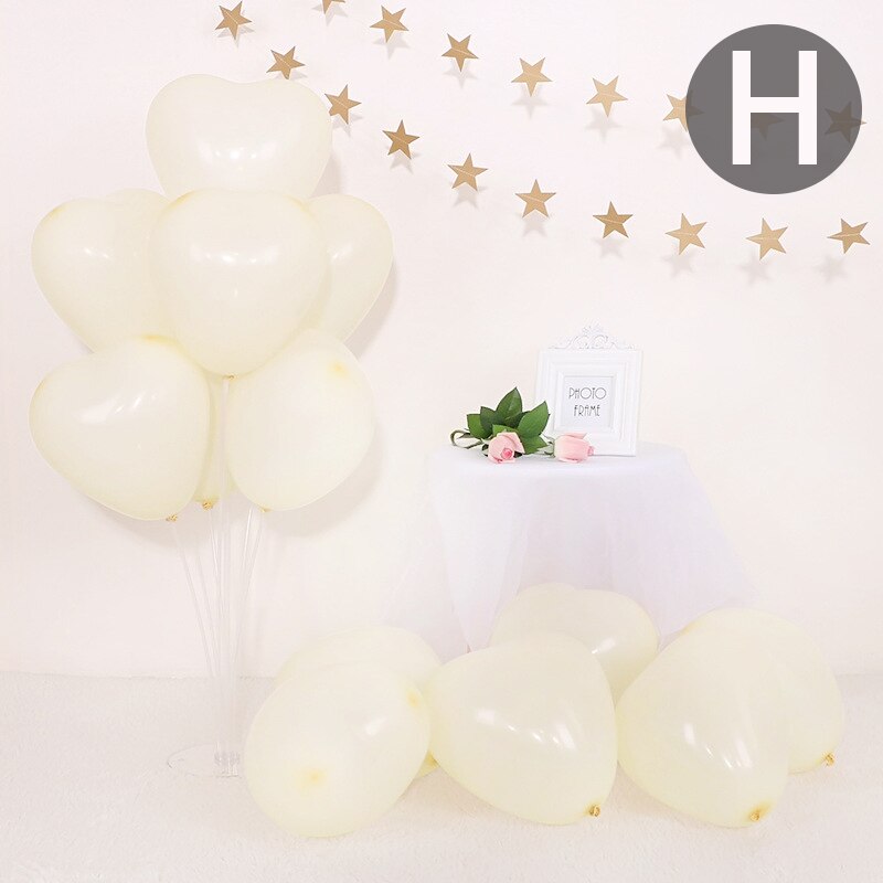 100 stk / taske / hjerteformede balloner /10 iinchs llatex matballon / bryllupsdekoration / bryllupsdekoration / bryllupsforsyning: H