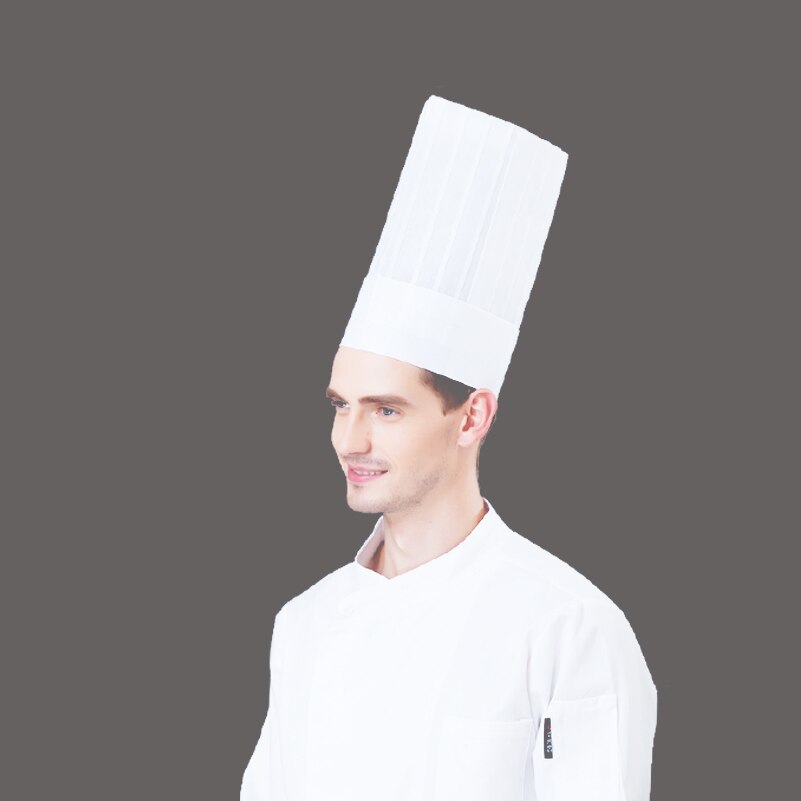 Chapeaux de chef unisexes, couvre-chef non tissés, plats, hauts, jetables, pour Restaurant, hôtel, cuisine, 20 pièces/lot
