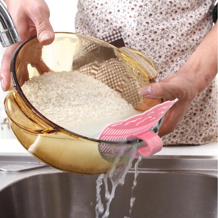 Colador de lavado de arroz, fruta y verdura, colador de cocina, colador de sartén, clip para Pasta, herramienta de cocina líquida de drenaje 5, liquidación