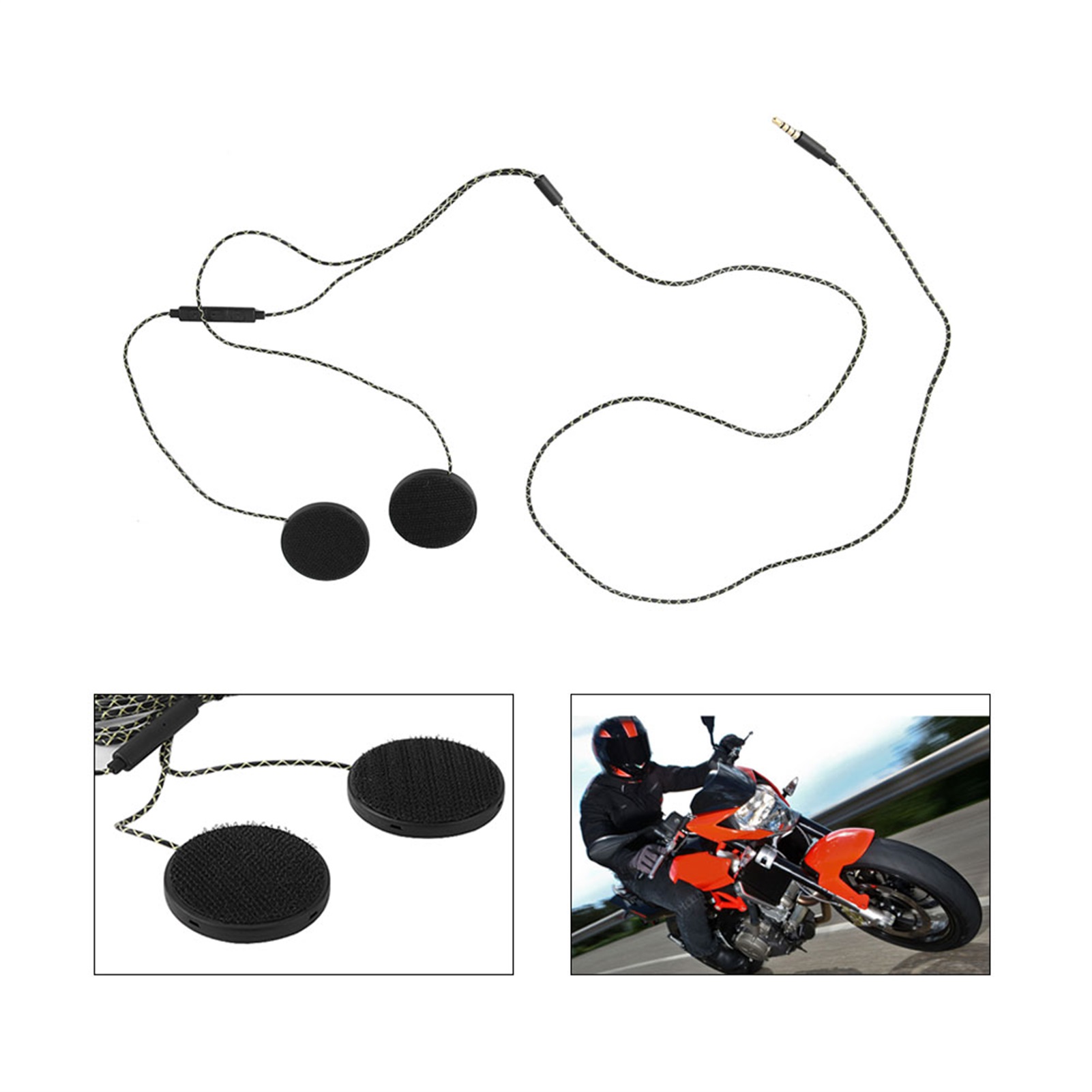1Pcs Motorcycle Helmet Headset Headphone Speakers for Ios Android MP3 computer and other 3.5 interface audio equipment