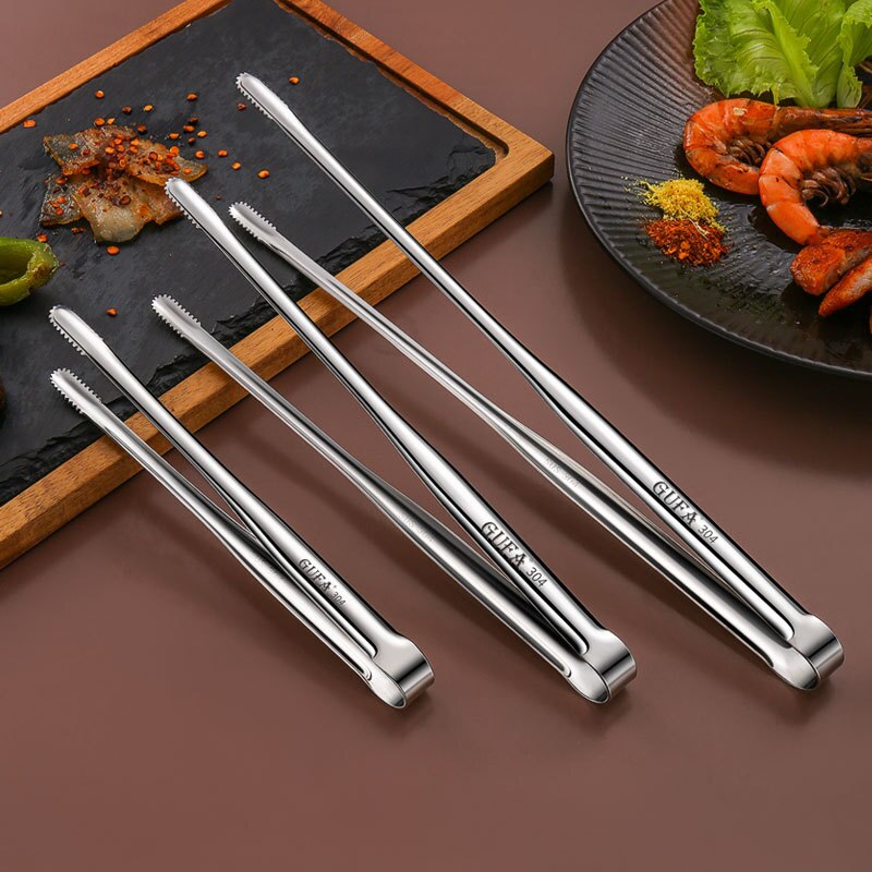 Pince à barbecue en acier inoxydable, pour la cuisson du pain, Simple et facile à utiliser, de bonne , style coréen et japonais