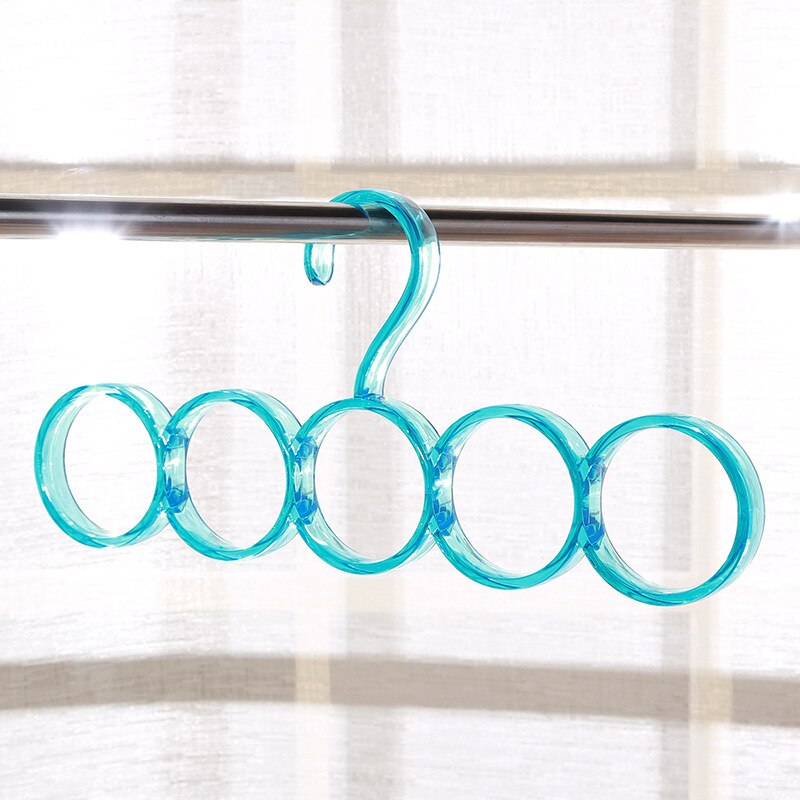 5 Ring Rack Hook Shawl Scarf Hanger Belt Tie Display Hanger for Scarves Ties Wraps Shawls Storage Hanger Organizer Holder: blue
