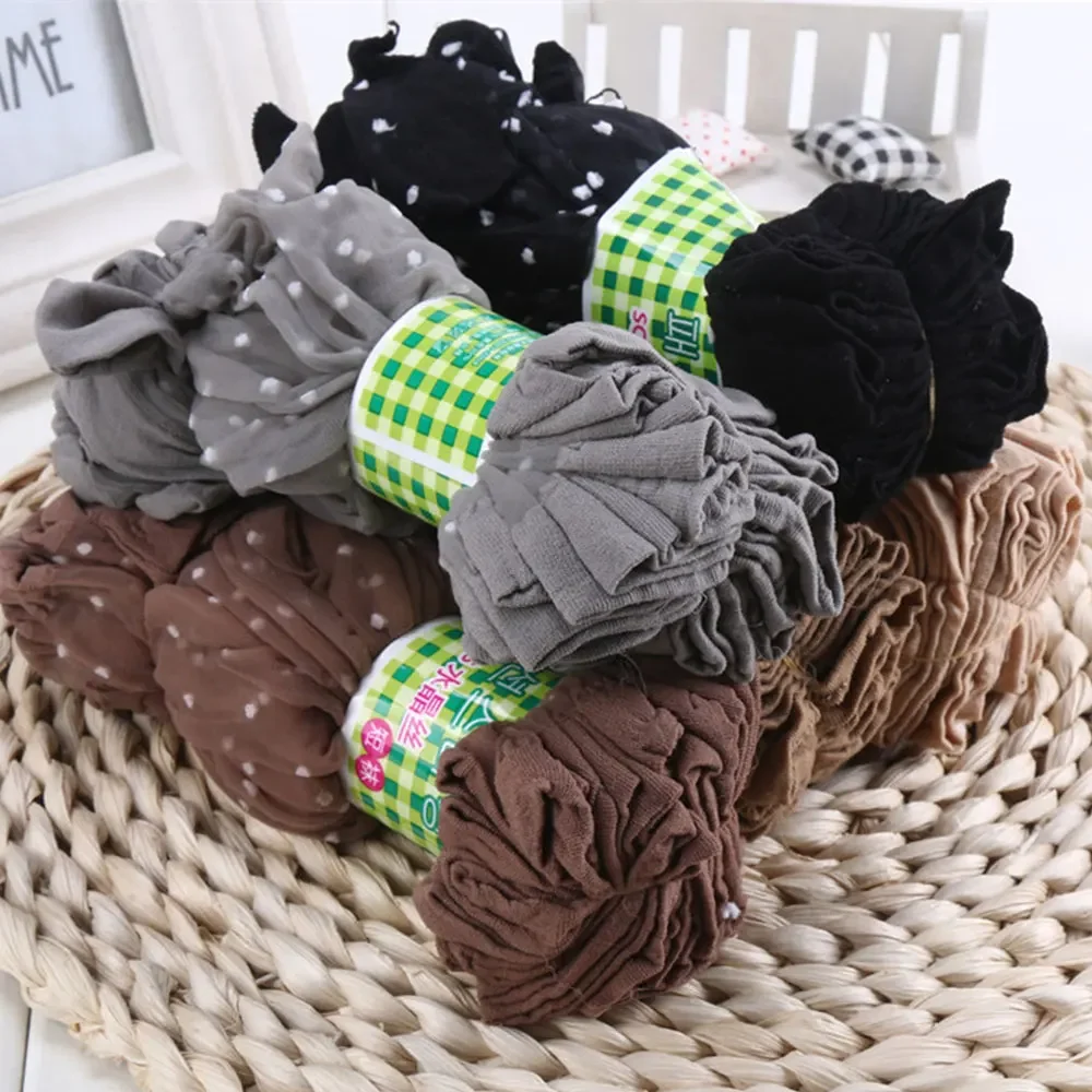 5/10Pairs Dot Zijden Sokken Vrouwen Transparante Dunne Ademende Zomer Nylon Korte Voorraad Vrouwelijke Antislip Stretch enkel Sexy Sok