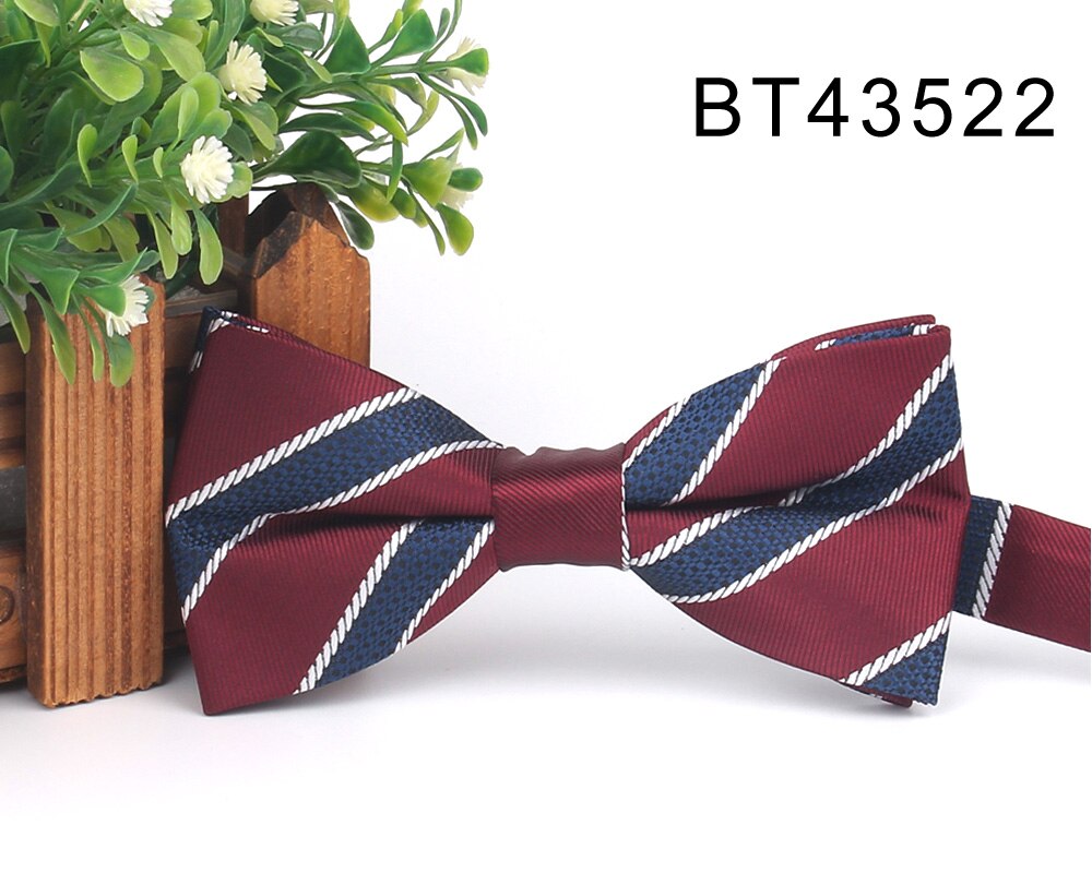 Claret Men Bow Tie Classic Jacquard Bowtie For Men Adult Striped Bow Ties For Business Wedding Butterfly Suits Cravats Bowties: Bright Yellow