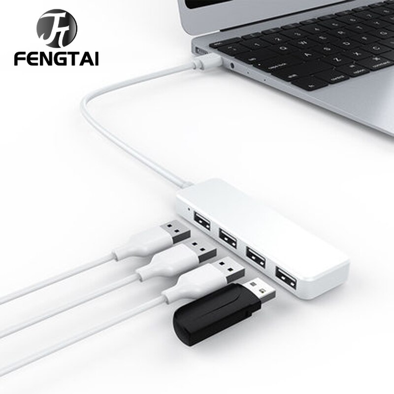 Usb 2.0 Hub Multi Usb Splitter 4 In 1 Poort Expander Meerdere Usb 3 Hab Gebruik Power Adapter USB2.0 Hub voor Pc Computer Accessoires