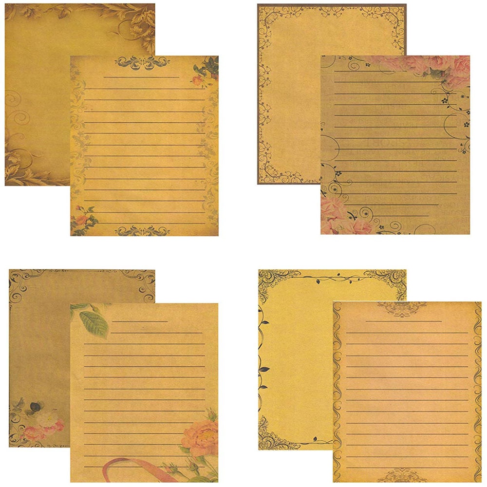 8 ark vintage kraftpapper brevpapper papper brev gammaldags retrobrunt kraftpapper skrivskolakontor leverantörer