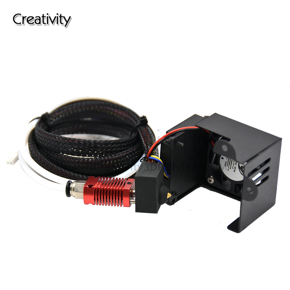 CR-10 Ender3 Nozzle Fan kit 3D Printer Hotend Kit Extruder Kit with 0.4 Nozzle Heating Block Double Fans Cover Air Connections