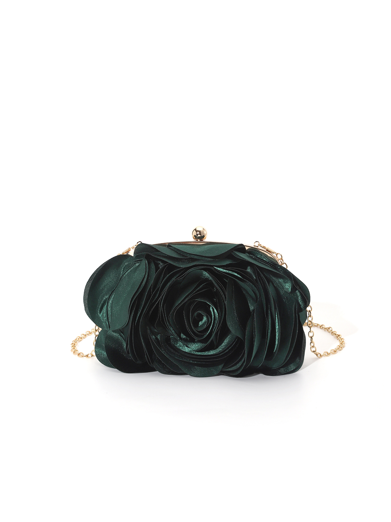 Vintage Evening Bag Rose Flower Bride Small Clutch Purse For Dress Party Handbag Wedding Wallet Women Floral Chain Lady Clutches: green