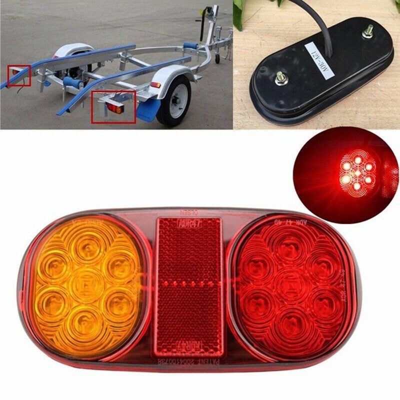 Geel + Rode Led Achterlichten Stop Abs Waterdichte Indicator Auto Boot Trailer Lampen Accessoires Dc 10-30V led Achterlichten