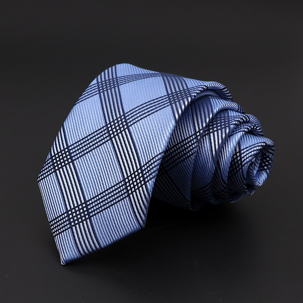 Cravatte scozzesi casuale da 7cm per uomo cravatta blu rossa attillata moda cravatta a strisce in poliestere attività commerciale camicia sottile accessori regalo Cravate