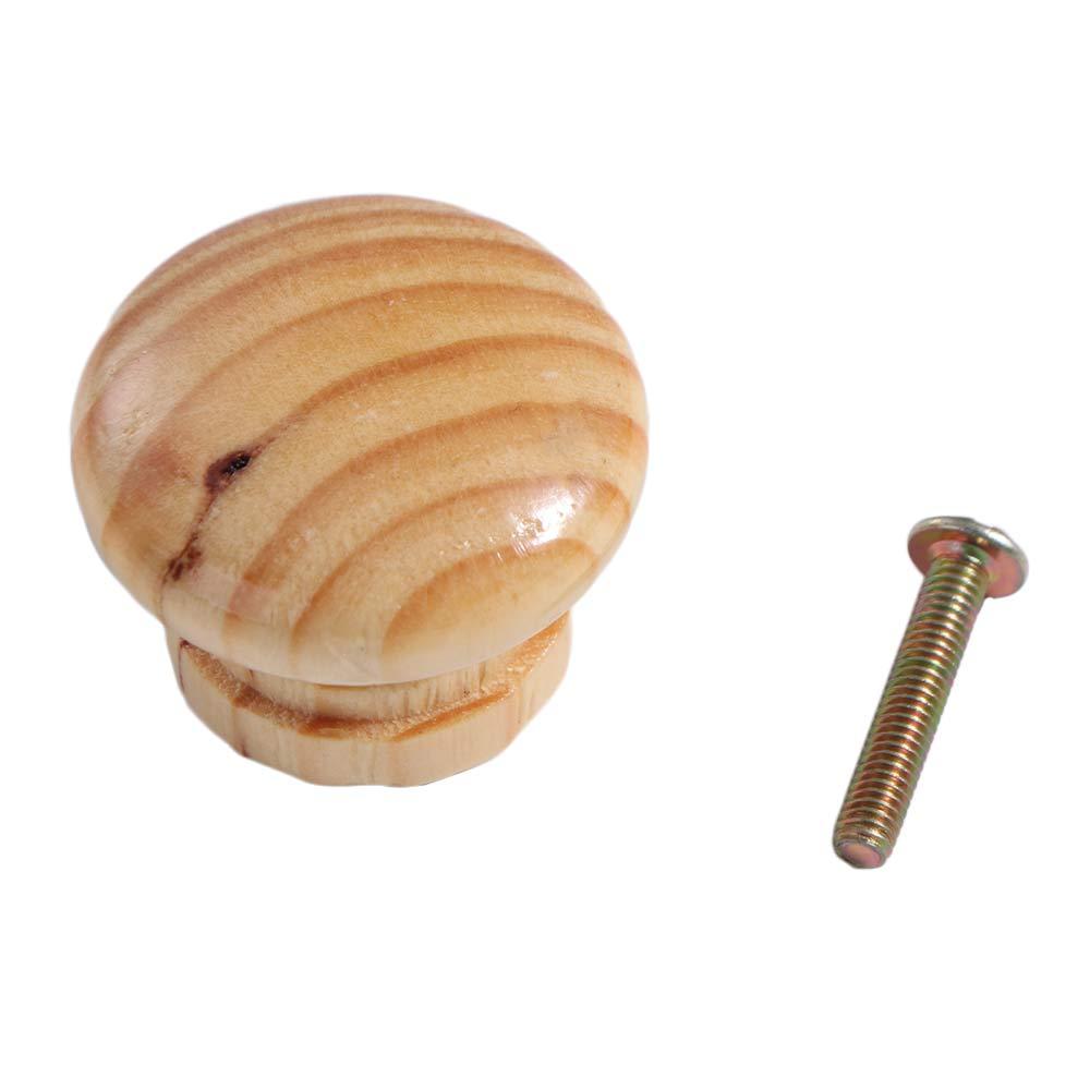 Polished Finish Circular Drawer Handles Rust-Resistant Easy-Grip Walnut Wood Cabinet Knobs Wear Resistance: black