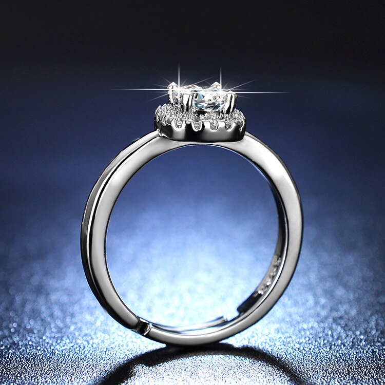 SODROV 925 Sterling Silver Womens Ring Adjustable Wedding Ring Diamond Rings for Women
