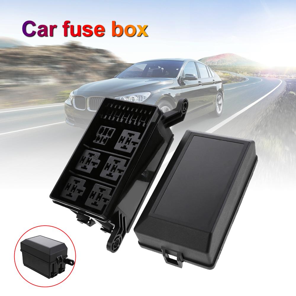 Universal 12-Slot Relay Box Blade Zekering Houder 6 Manier Relais + 6 Slot Automotive Fuse Relay Holder Voor Auto truck Boot