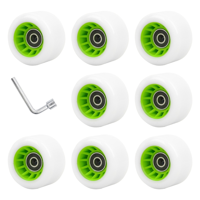 Rueda monopatín con rodamientos, juego ruedas para patines, accesorio para patines doble rueda repuesto para