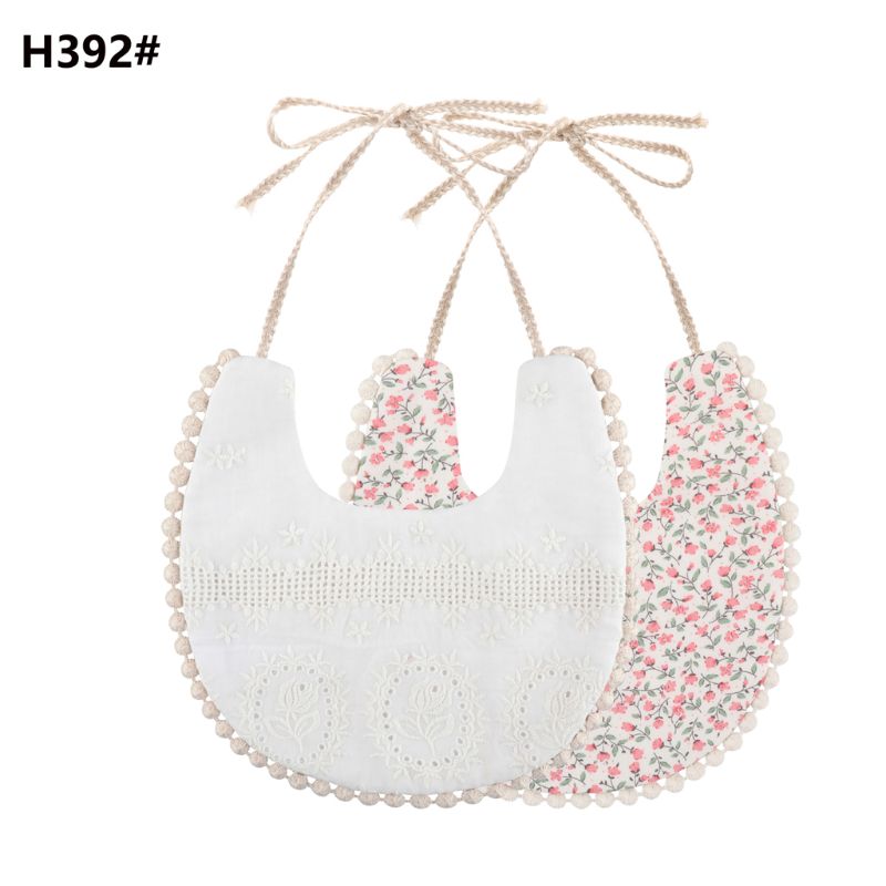 Del bambino del Cotone Del Ricamo Double Side Busbane Francesi Del Bambino Saliva Asciugamano Nutrire Panni Del Burp: H392