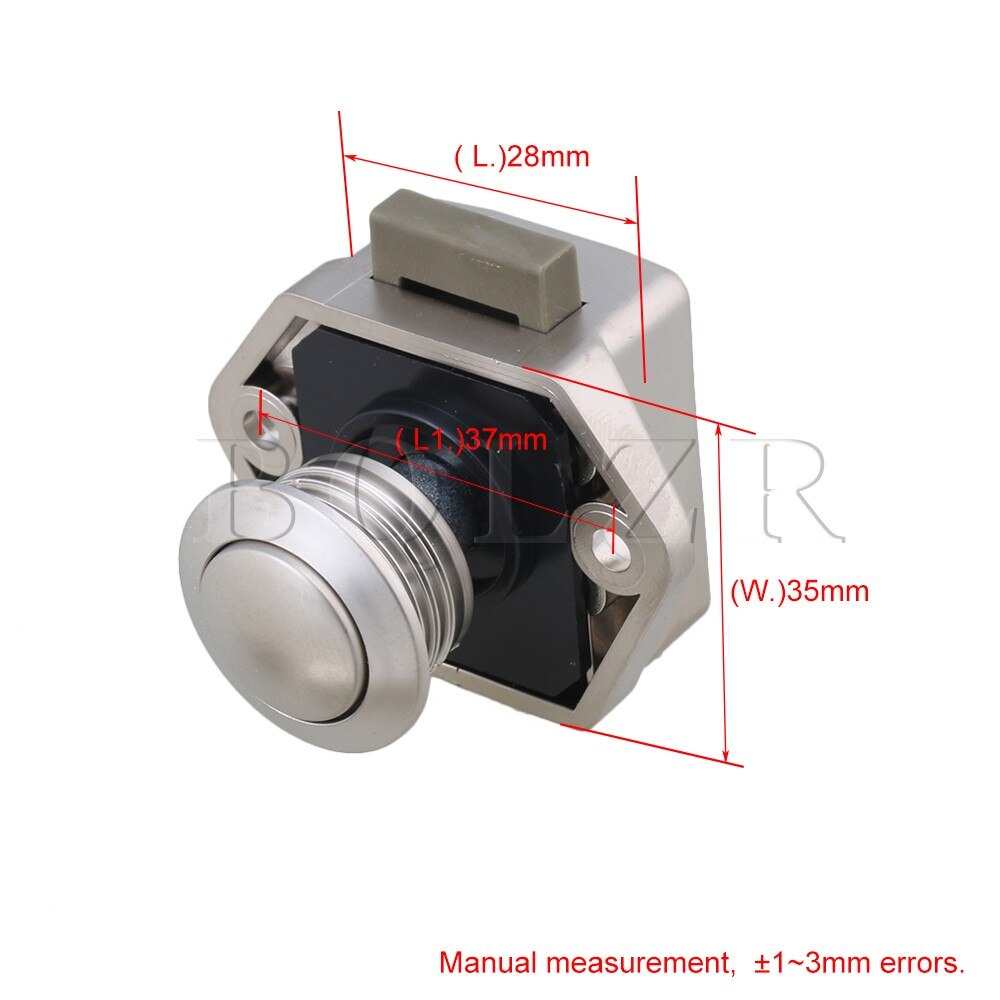 BQLZR 20mm Opening Gat Drukknop Keyless Lock Klink Knop Kast Lock voor RV Ladeblok Deur Dikte 15 -27mm Pack van