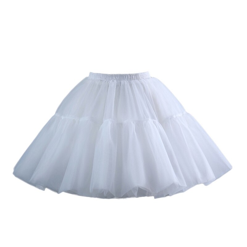 Girls Skirt Short Petticoat Cosplay Lace Fishbone Lolita Slip Liner White Elastic Waist Petticoats