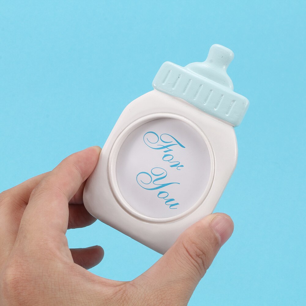 Cadre Photo en forme de bouteille pour bébé, joli ensemble bleu ou rose, pour fête prénatale, fournitures mignonnes d'anniversaire pour enfants
