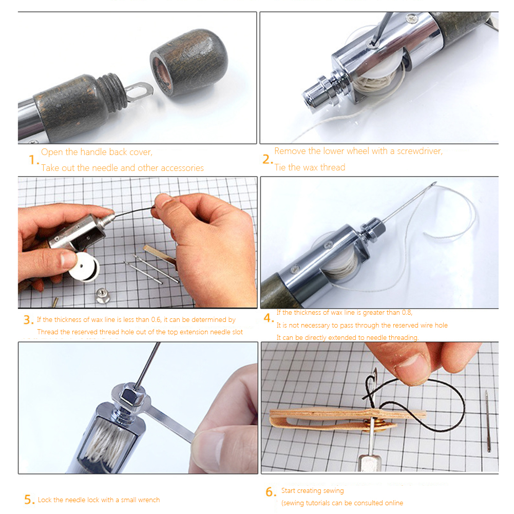 Symaskine manual manuel lædersyning speedy syl trådsæt skomager håndværk lærred hurtig stitcher kit