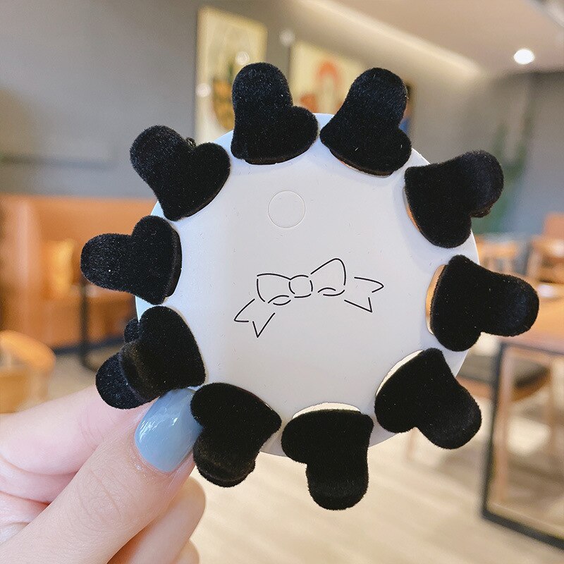 10/1Pcs Velvet Hair Claw Heart-shape Hair Clip Women Mini Size Claw Clip Solid Color Hairpin Barrettes Headwear Hair Accessories: B2
