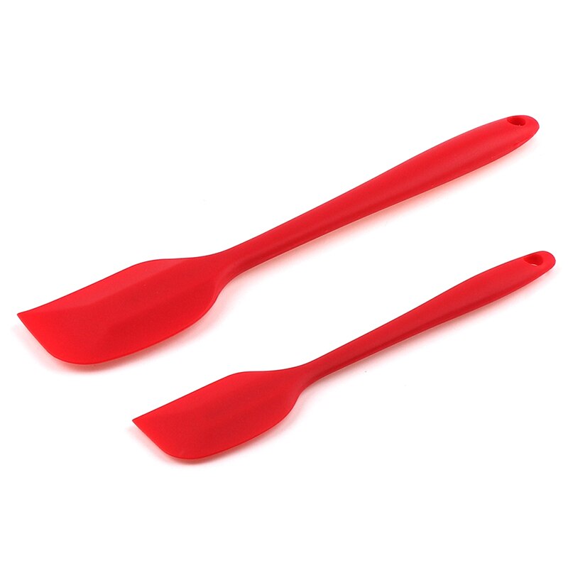2pc siliconen schrapers beslag schraper borstel boter mixer cake kwasten bak keukengerei room cake spatel mixen: Rood