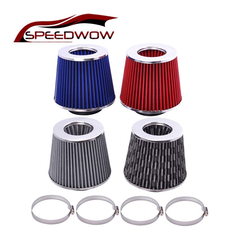 Speedwow 76Mm Universele Luchtfilter Paddestoel Hoofd Auto Cold Air Intake Filter Cleaner Mesh Tapered Cone Luchtfilter
