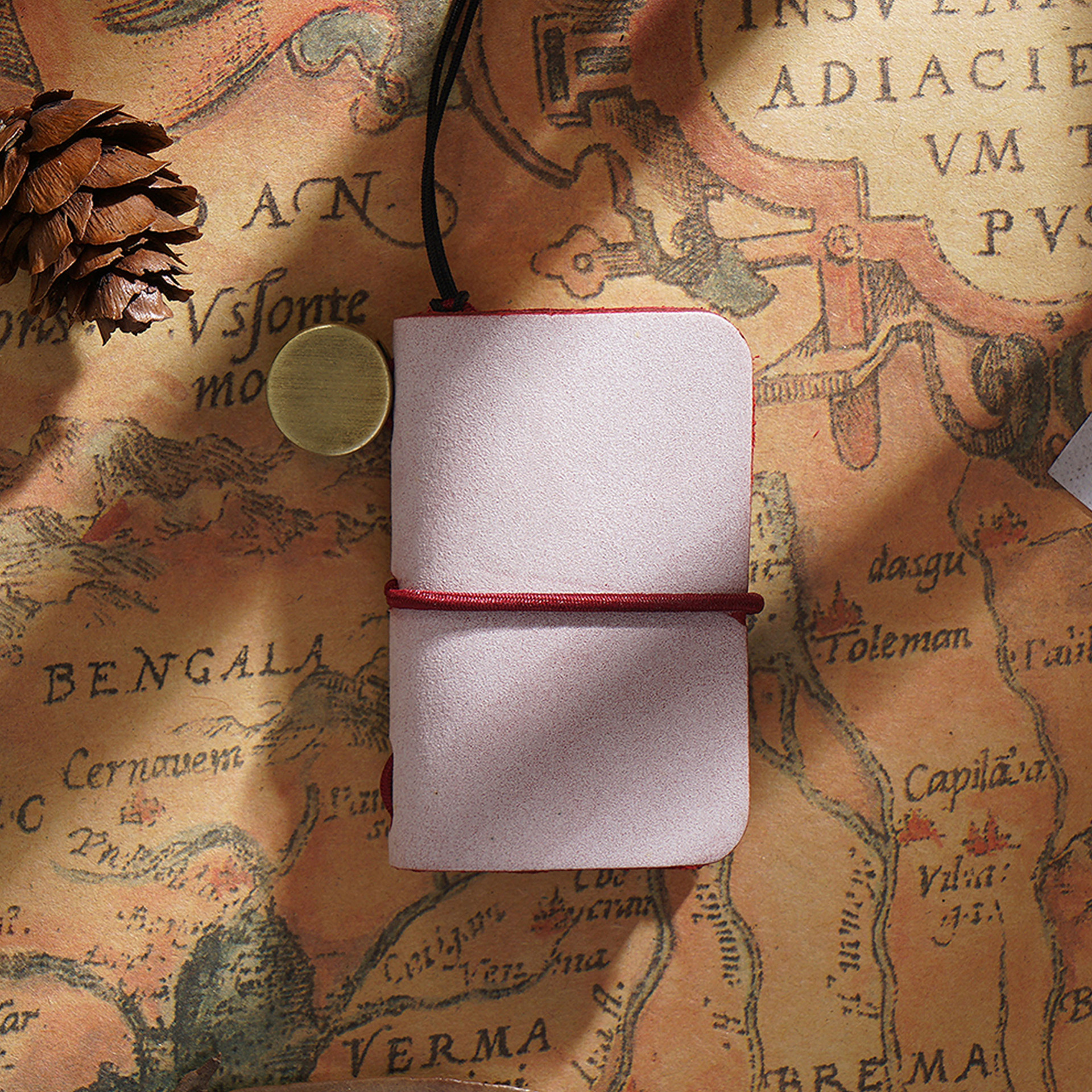 Mini Journal Cute Leather Cover Notebook Small Diary Retro Portable Travel Book DIY Blank Pages Memo Sketchbook: Foggy Wax Wine Red