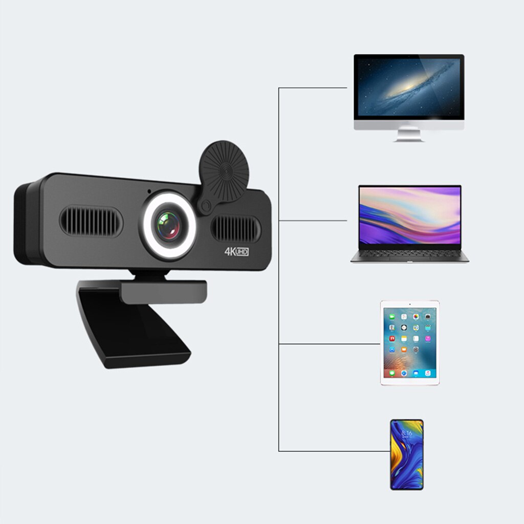 1080P/2K/4K Beauty Computer Camera USB Autofocus Lens Free Drive WebCam Built-in Microphone Webcam Privacy Cover Speaker