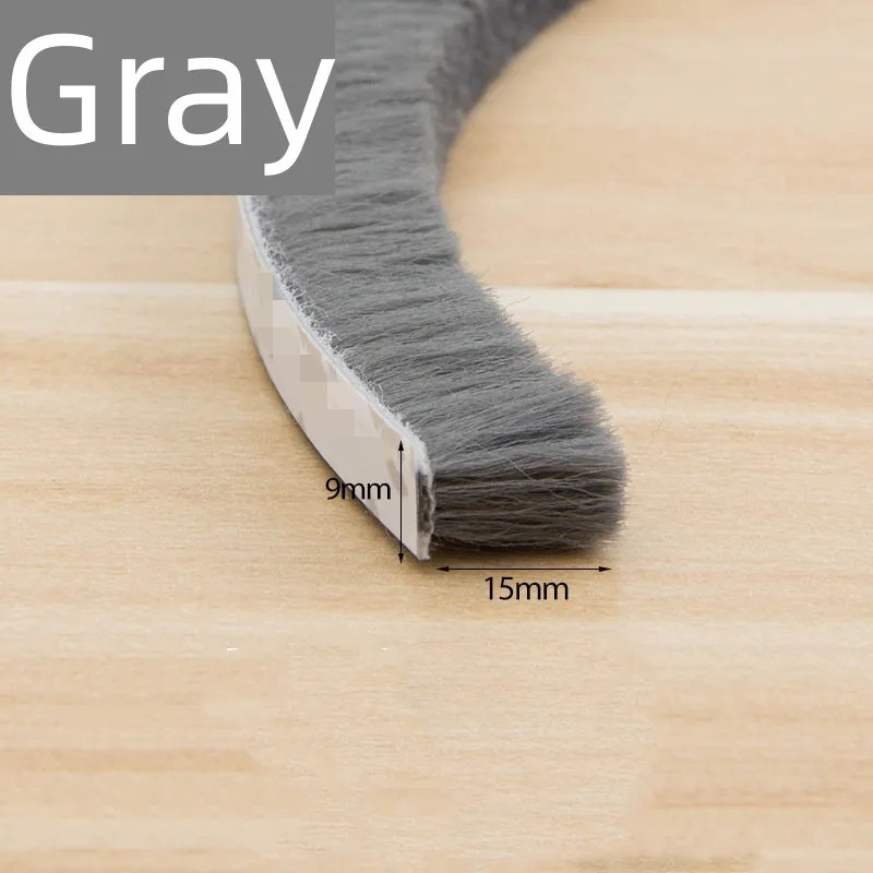 5/10M Self-adhesive Sealing Brush Strip Door Window Weather Stripping Soundproof Dust Sealing Strip Door Gap Filler Gasket