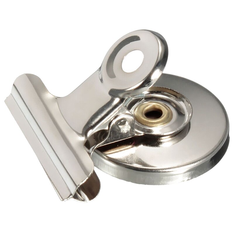 Clips Magnétiques Bulldog En Chrome - Porte-notes Pour Frigo Ou Bureau - HSD - Neuf