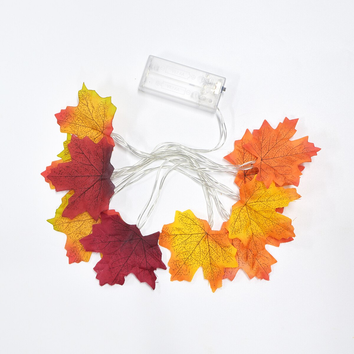 Kunstmatige Herfst Esdoorn Bladeren Pompoen Guirlande Led Kerstverlichting Voor Kerst Decoratie Thanksgiving Party Diy Halloween Decor: Maple Leaf Style 2