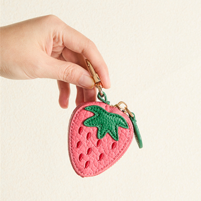 Erdbeerfrucht-Charm-Geldbörse, süßer Schlüsselanhänger, Mini-Beutel, Geldbörse, für Mädchen und Frauen
