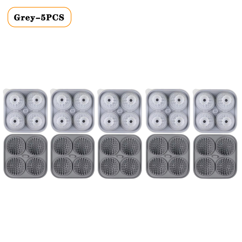 1/3/5PCS Ice Cube Mold 3D Golf Ice Puck Hockey Tray Mold Whiskey Silicone Ice Box Silicone Ice Tray Ice Hockey with Funnel: Yellow